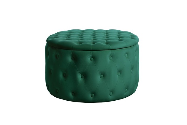 pufy Pufa puf ze schowkiem Barock Chesterfield aksamitna szmaragdowa 75cm