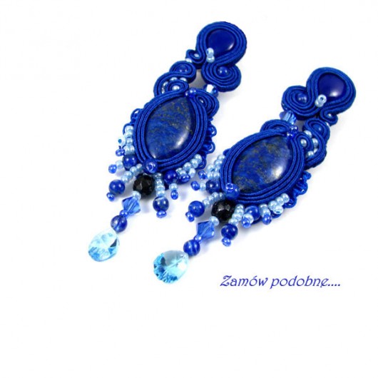 Lapis w koronkach - kolczyki sutasz PiLLow Design
