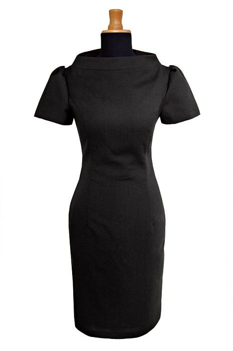 Wool dress black 36 na zamówienie Kasia Zapała