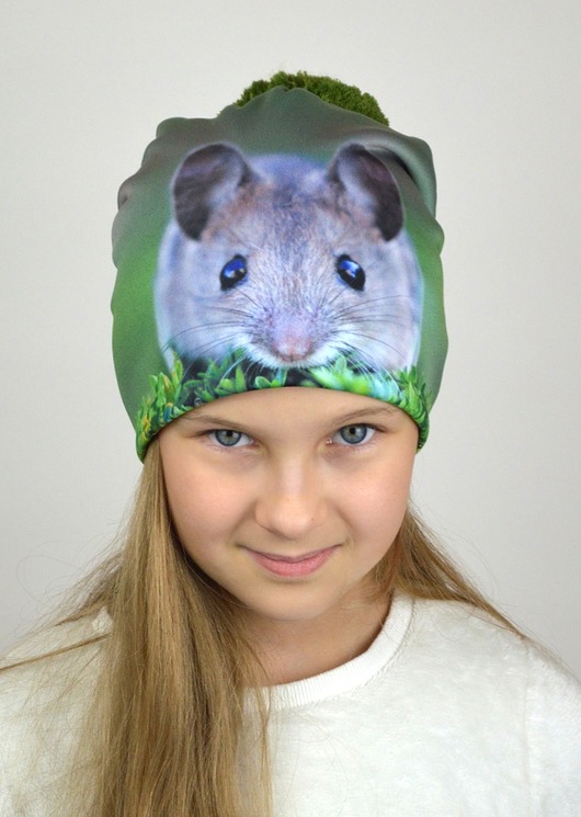czapki dziecięce Czapka Magic Fun MOUSE GREEN