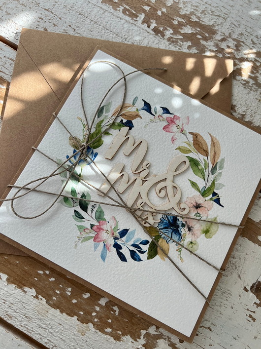 zaproszenia i kartki na ślub Wyjątkowa kartka ślubna - Mr&Mrs