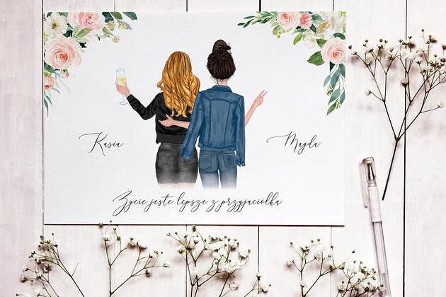 dekoracje świąteczne Super przyjaciółki - plakat na prezent