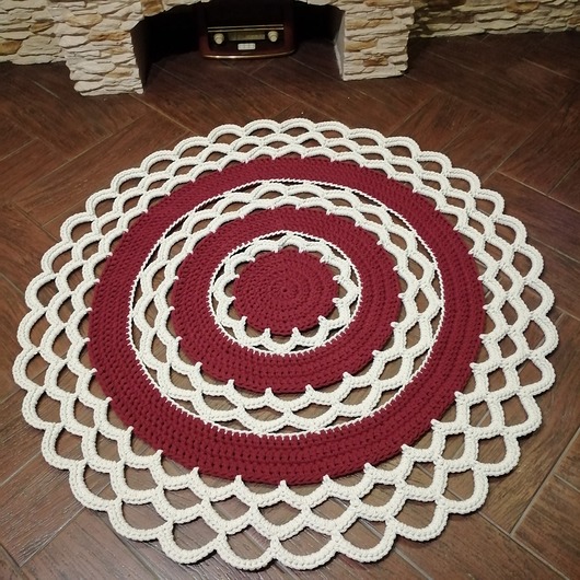 dywany Dywan okrągły szydełkowy 120cm