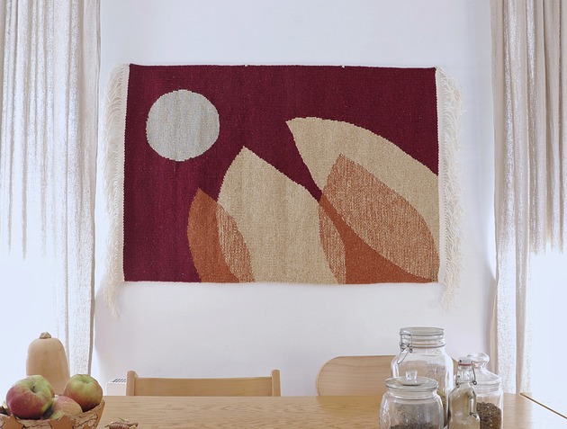 Ozdoby na ścianę Ręcznie tkany kilim  - wełniany dywan -  ZJADACZ SŁOŃCA