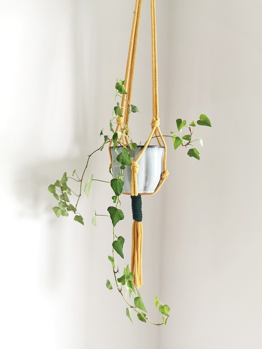 Makramowy kwietnik w stylu minimalistycznym Hygge Macrame