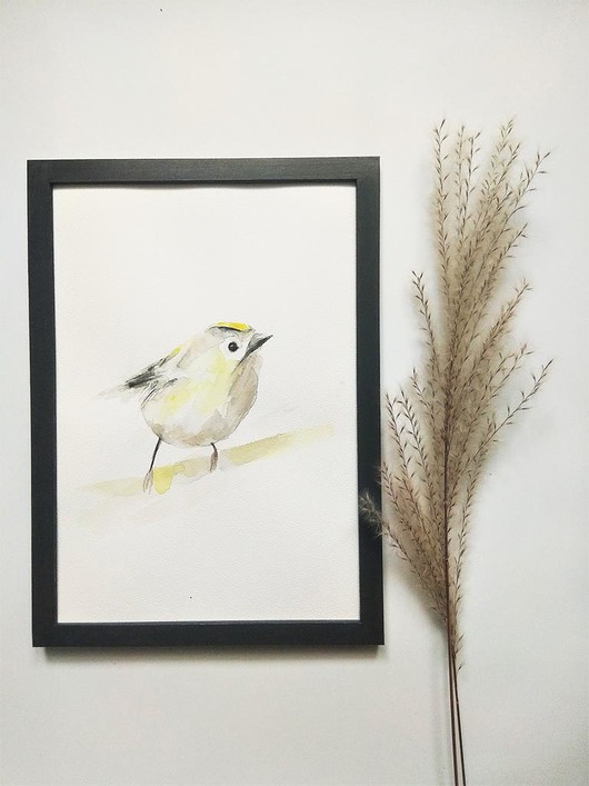 Akwarela Mysikrólik Wiktoria Borys Art