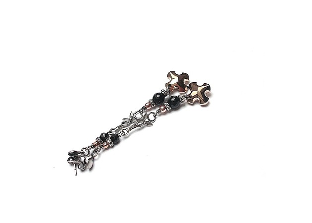 Kolczyki Cross rose gold    Katia i krokodyl