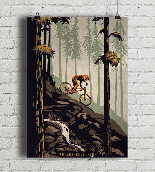 Think Outside - plakat rowerowy minimalmill