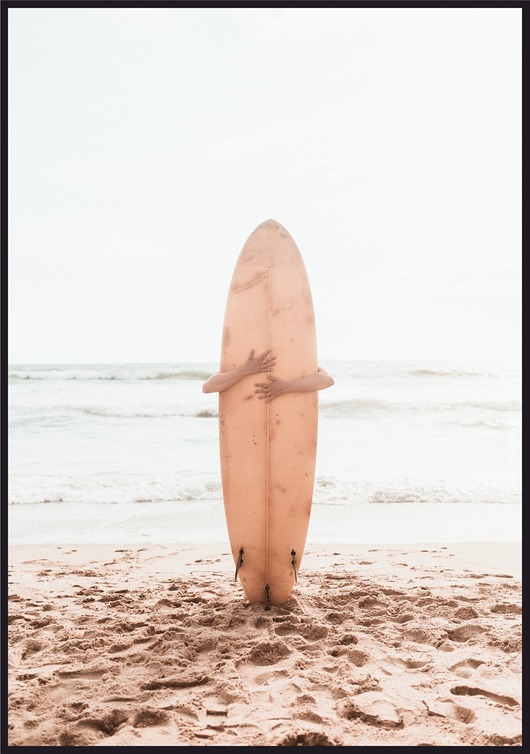 plakaty Plakat "Deska surfingowa na plaży"