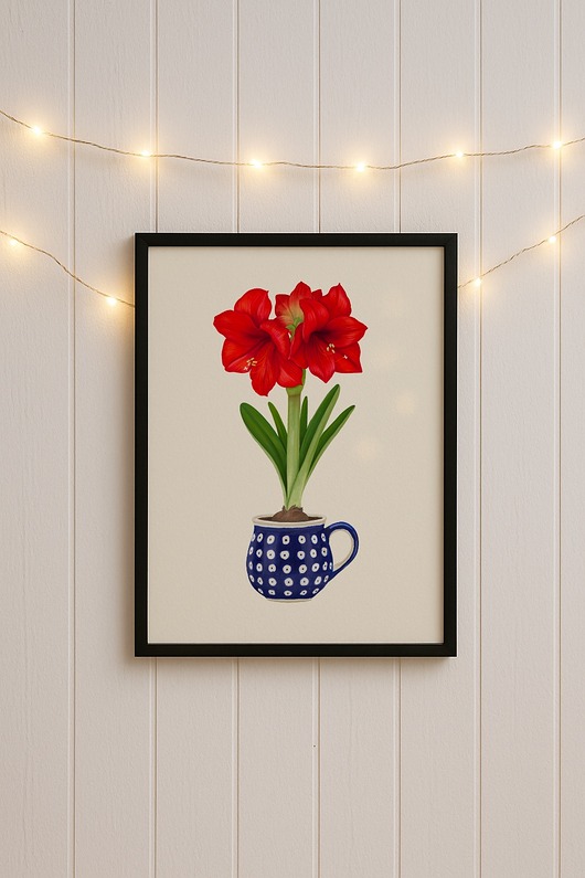 plakaty Plakat Amarylis w filiżance