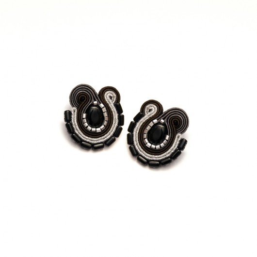 Kolczyki soutache - boho, sztyfty  maanuela