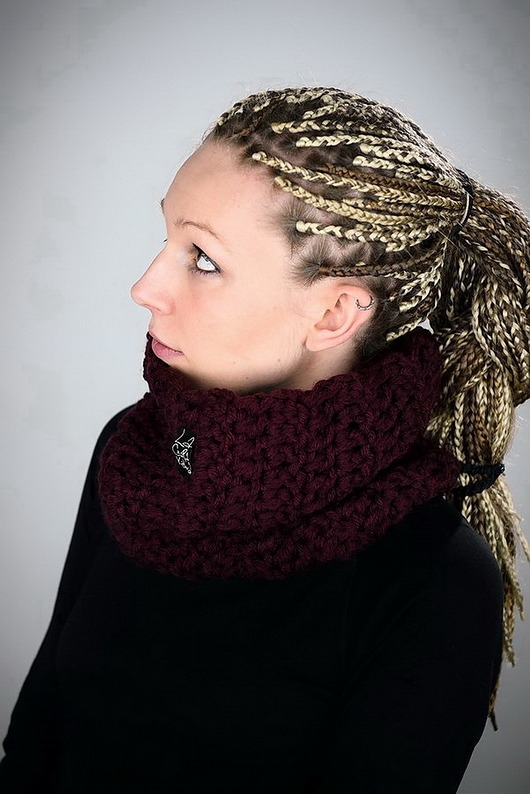 szale damskie Komin Monolit 02 - BORDOWY