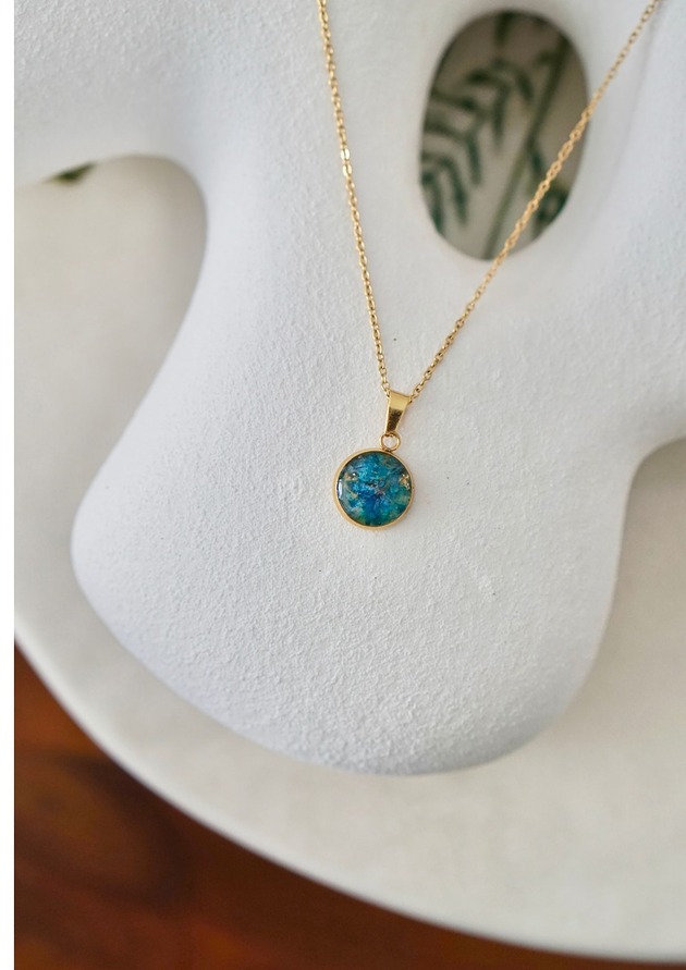 złote naszyjniki Naszyjnik z turkusową gipsówką