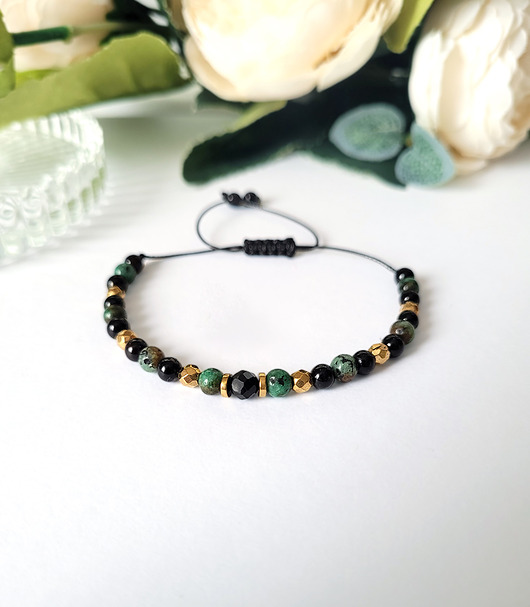 bransoletki z kamieni naturalnych OCHRONA i OPTYMIZM- z Turmalinem polecana podróżnikom