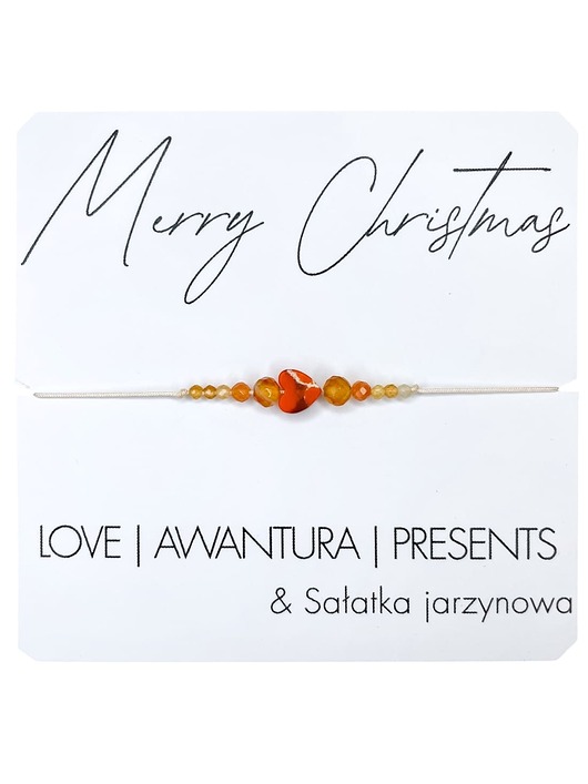 bransoletki na sznurku Świąteczna Bransoletka z kamieni naturalnych Jaspis cesarski, Awenturyn