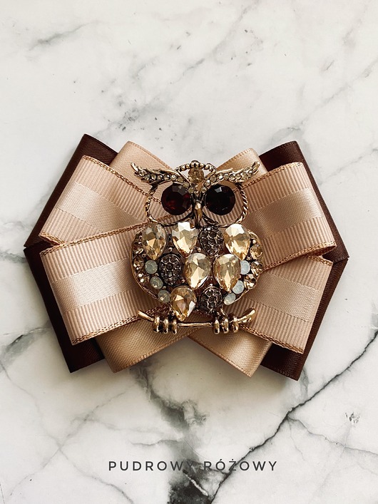 broszki Brosza z Sową z kryształków Nowość