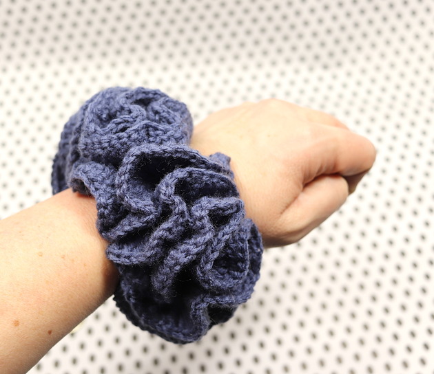 gumki do włosów Frotka do włosów scrunchie gumka szydełkowa jeans