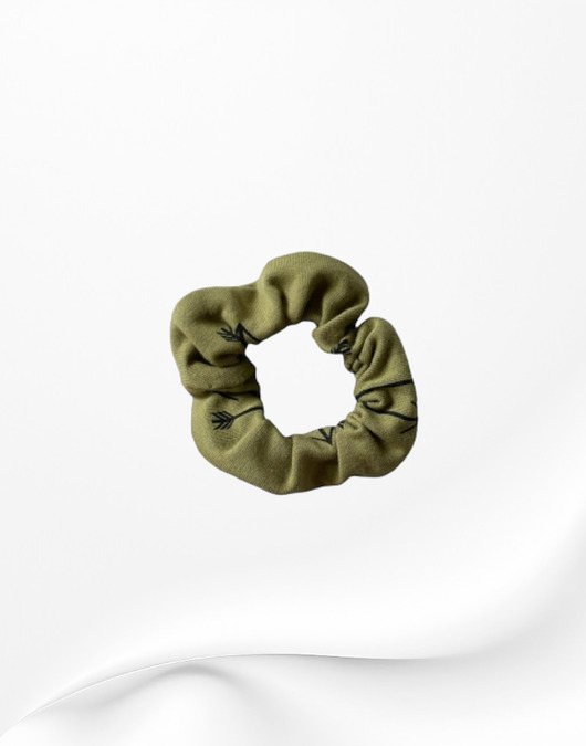 gumki do włosów Scrunchie gumka frotka wąska - zielona strzałki