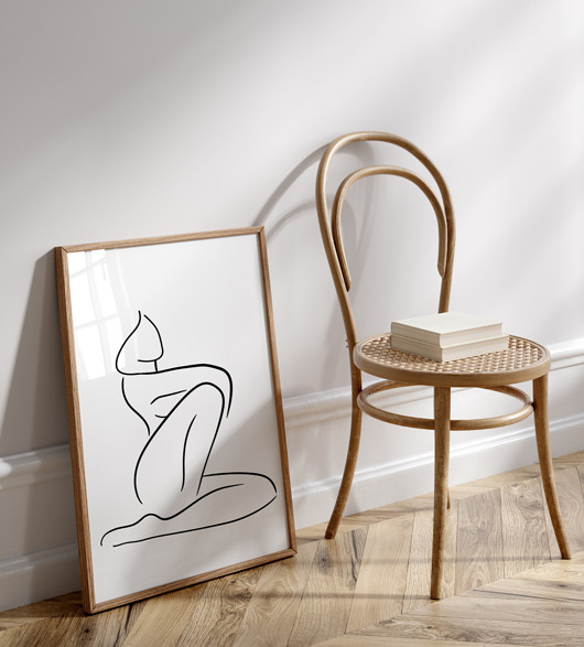grafiki i ilustracje PLAKAT line art, ciało kobiety, akt, zarys