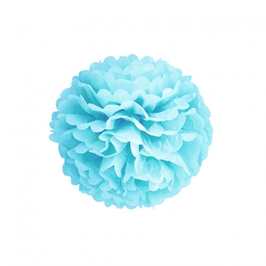 Pompony papierowe błękitne 25 cm Wiewiórka i Spółka