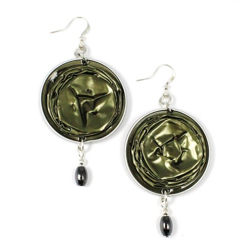 Kolczyki Earrings Green Capsules by Daffne LOVINA PRINTS