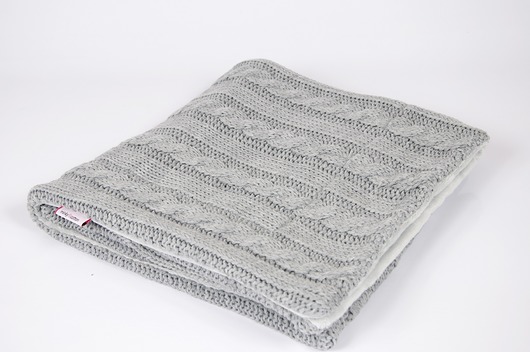 Kocyk dziecięcy warkocz - szary - 77x105 Minky and Cotton