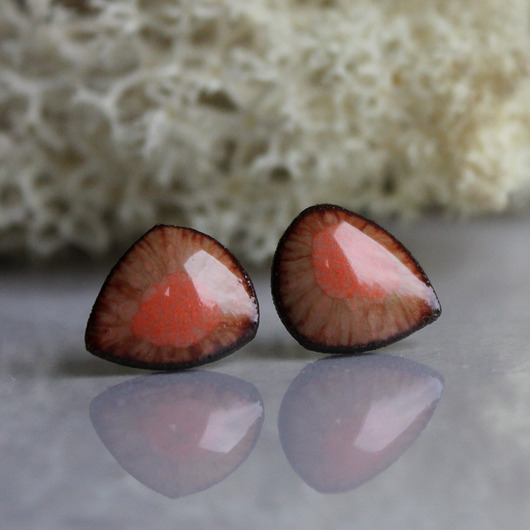 kolczyki ceramiczne PEBBLE/stal chirurgiczna/