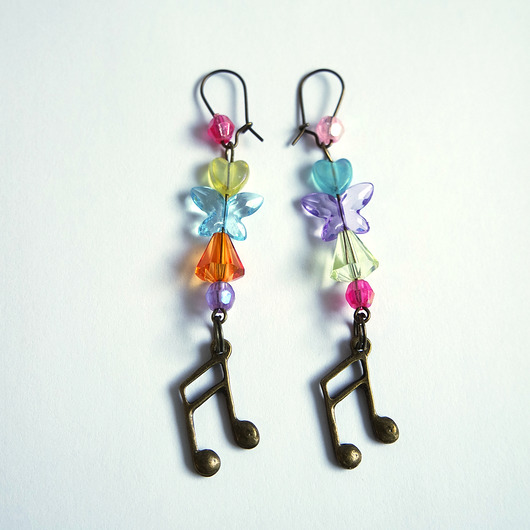 kolczyki - inne Kolczyki - Nutki, koraliki