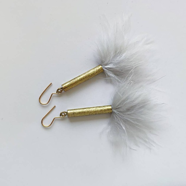 kolczyki z piórami PIÓRKO kolczyki