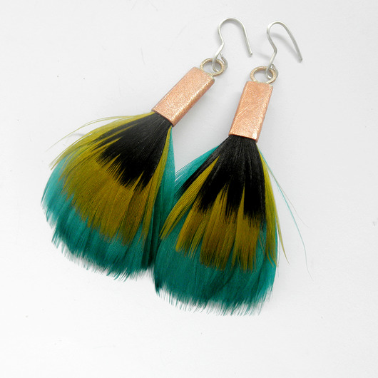 kolczyki z piórami PIÓRKO kolczyki