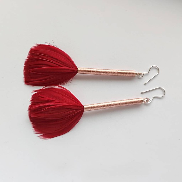 kolczyki z piórami PIÓRKO kolczyki