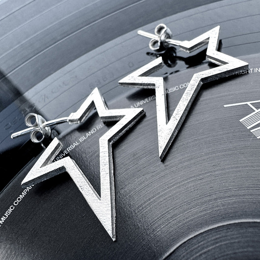 kolczyki srebrne Srebrne kolczyki wkrętki Gwiazdki Rockstar light, wersja większa