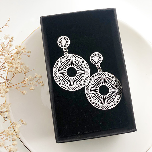 kolczyki srebrne Wiszące  Kolczyki koła, srebrne koła