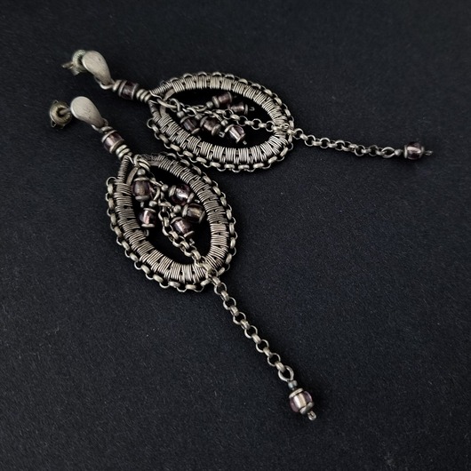 kolczyki swarovski Gronka w oplocie - kolczyki lub klipsy