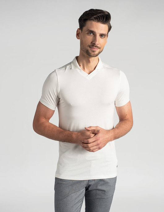 t-shirty męskie Koszulka polo vizzini ecru
