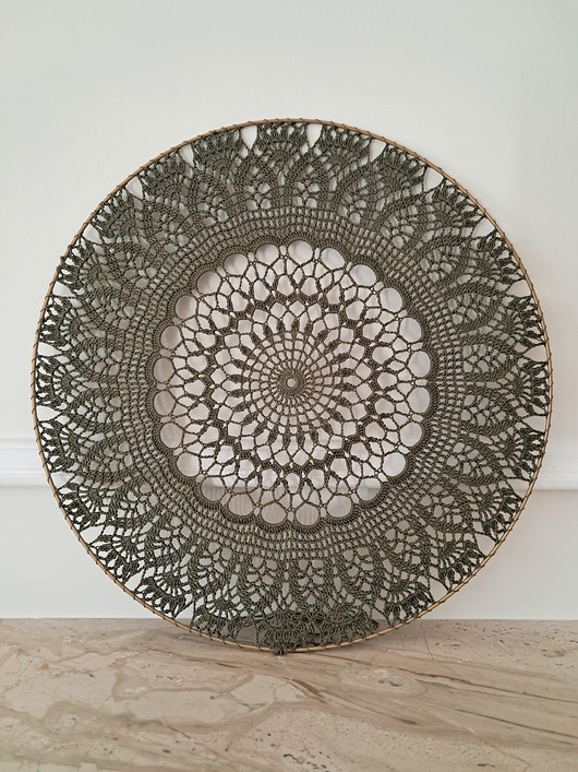 łapacze snów Szydełkowa mandala Zgaszona zieleń