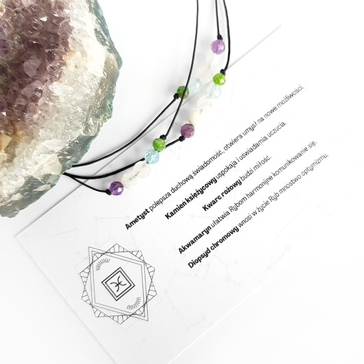 bransoletki z kamieni naturalnych Zodiac RYBY bransoletka z kamieni