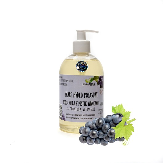 mydło w płynie SZARE MYDŁO POTASOWE100%OLEJ Z PESTEK WINOGRON 500ml