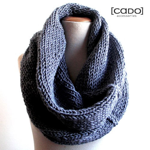 Dzianinowy Komin Tuba Szal Etola DENIM CADOaccessories