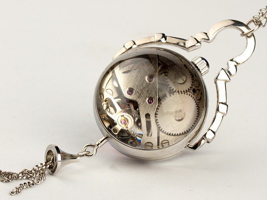 wisiory CZAS ZATOPIONY w srebrze - Drobiny Czasu