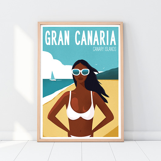 plakaty Gran Canaria, Wyspy Kanaryjskie, plakat, plaża