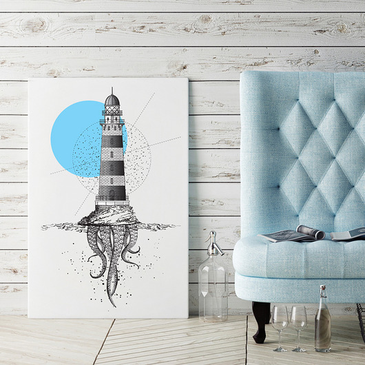 PROMOCJA Latarnia Blue 50x70 cm - plakat B2 HOG STUDIO