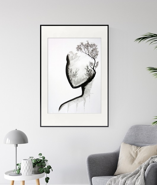 grafika 50 x 70 cm  wykonana ręcznie, abstrakcja Krystyna Siwek Art