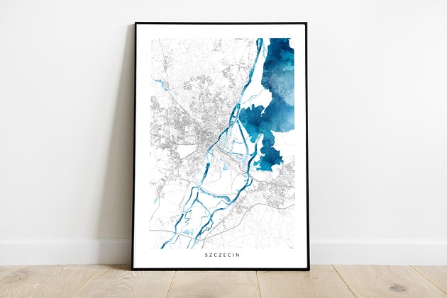Plakat Szczecin maps by P