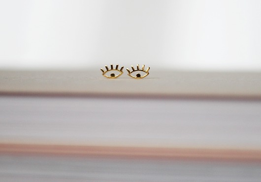 kolczyki pozłacane Kolczyki pozłacane Tiny Eye Stud Earrings