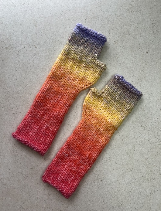 rękawiczki damskie Zimowe mitenki z wełną wschód słońca