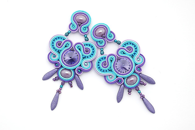 kolczyki soutache Kolorowe boho kolczyki