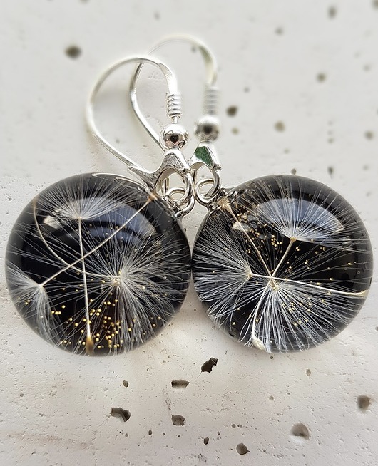 Kolczyki srebrne z nasionami dmuchawca Grol Jewellery