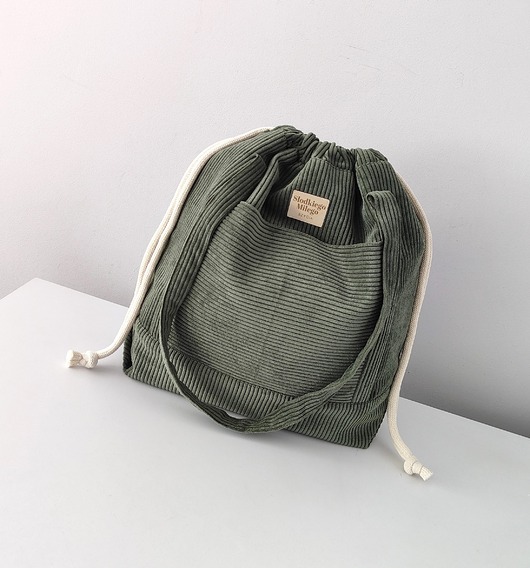torby na ramię Torba SummerBag FOREST-duża ciemnozielona torba sztruksowa