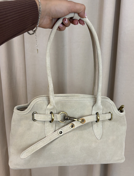torby na ramię Zamszowa torba Bianca Beige